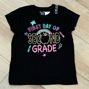 Girls First Day of Second Grade Graphic Tee - Black - Size M(7/8)